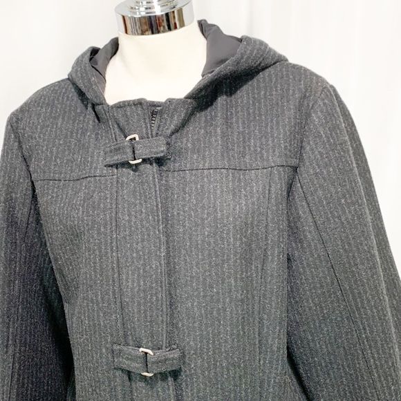 Woolrich Charcoal Gray Duffle Coat Medium - Picture 6 of 12